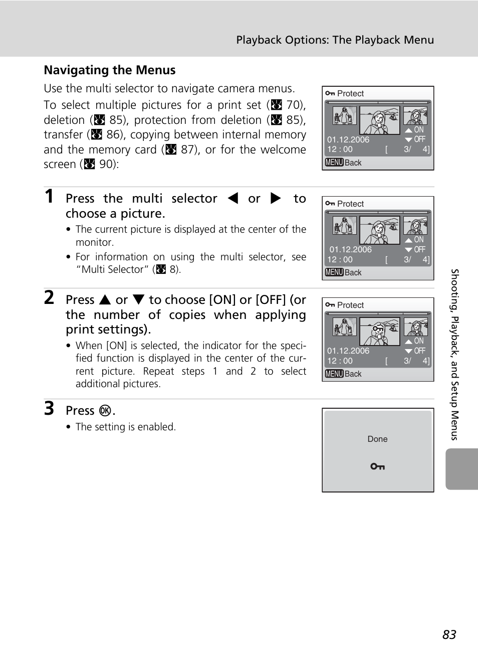 Navigating the menus, Press d | Nikon L5 User Manual | Page 95 / 136