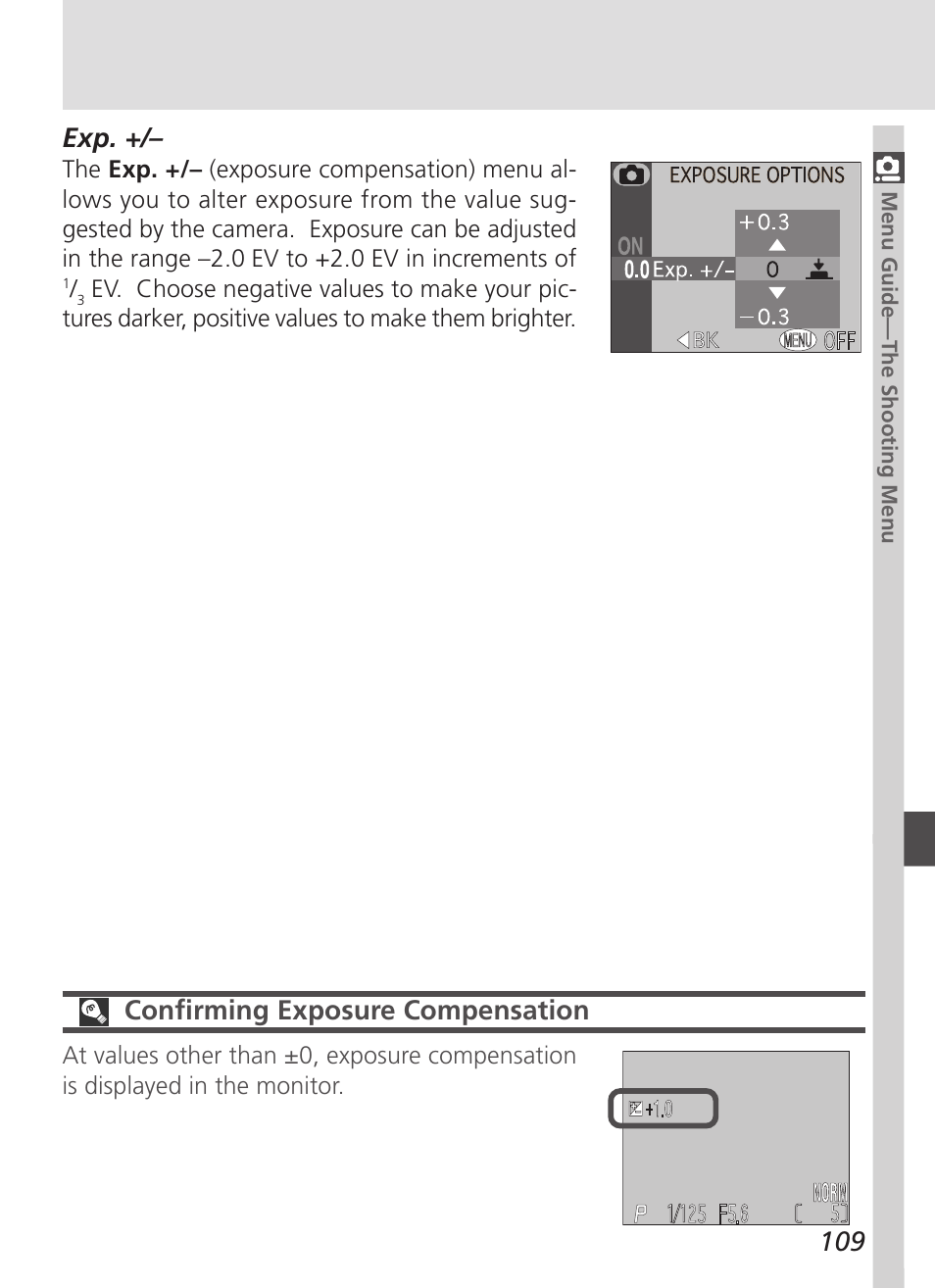 Confirming exposure compensation | Nikon 4500 User Manual | Page 119 / 178