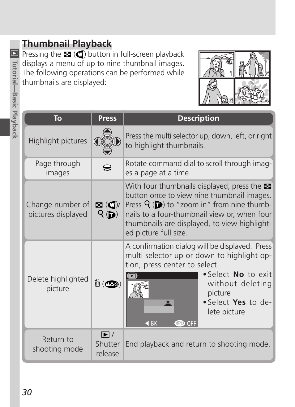 Thumbnail playback | Nikon 4500 User Manual | Page 40 / 178
