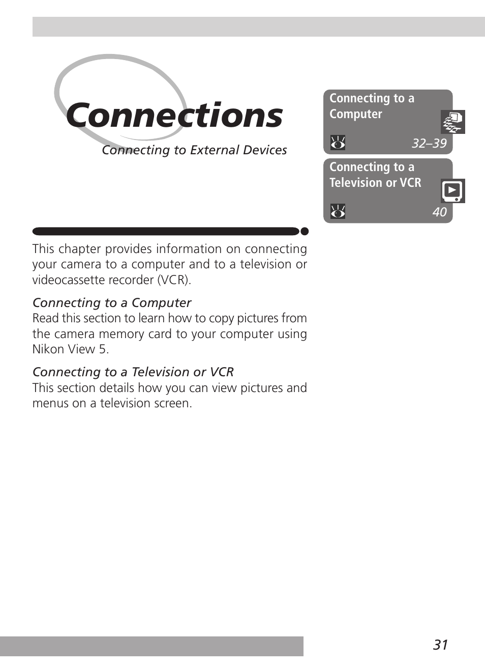 Connections | Nikon 4500 User Manual | Page 41 / 178