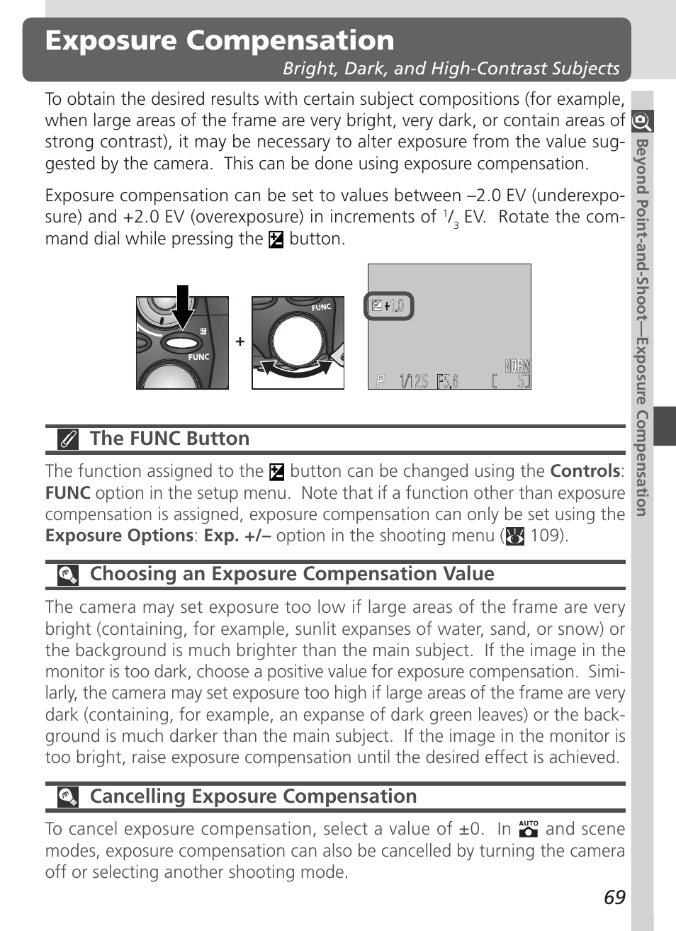 Exposure compensation | Nikon 4500 User Manual | Page 79 / 178