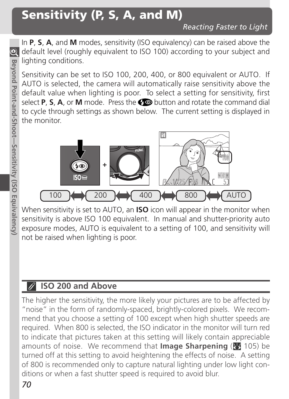 Sensitivity (p, s, a, and m) | Nikon 4500 User Manual | Page 80 / 178