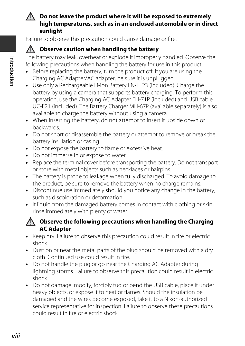Viii | Nikon S810c User Manual | Page 10 / 228