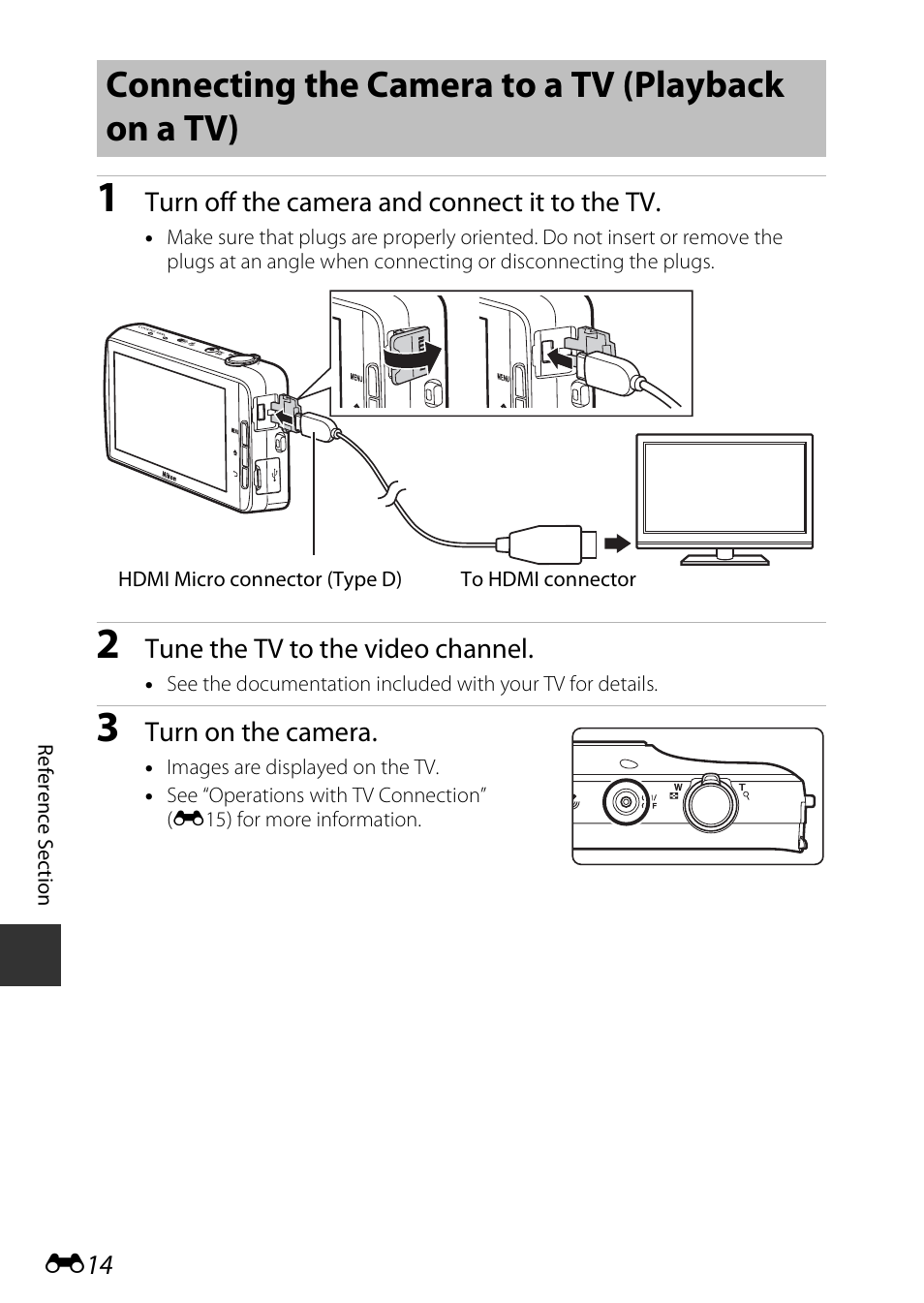 Connecting the camera to a tv (playback on a tv) | Nikon S810c User Manual | Page 140 / 228
