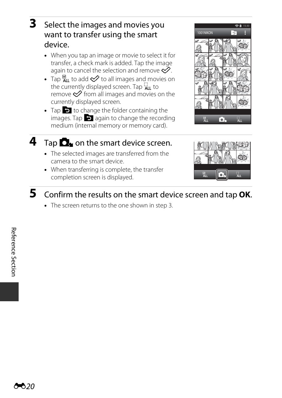 Tap b on the smart device screen | Nikon S810c User Manual | Page 146 / 228