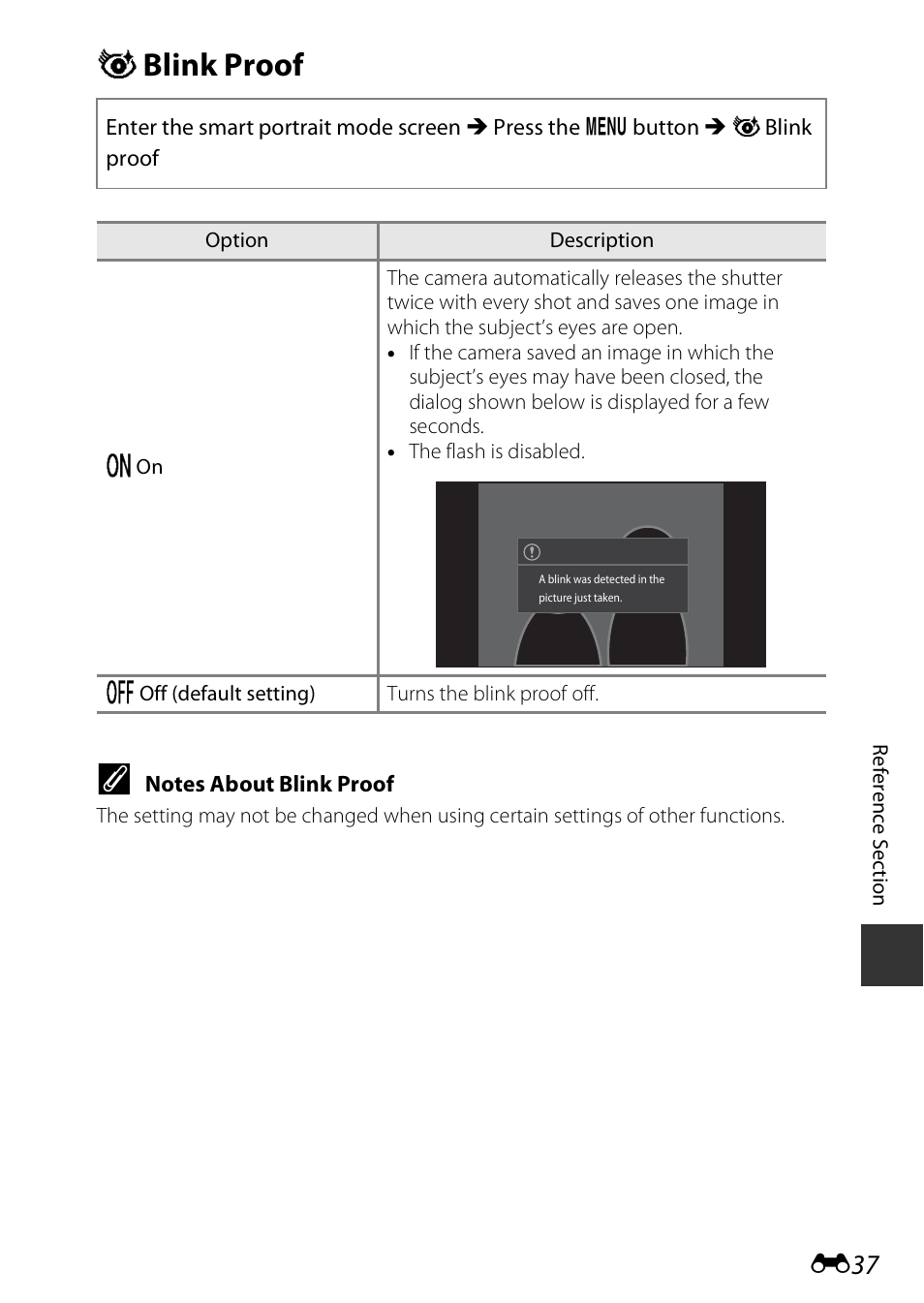 Blink proof, Y blink proof | Nikon S810c User Manual | Page 163 / 228