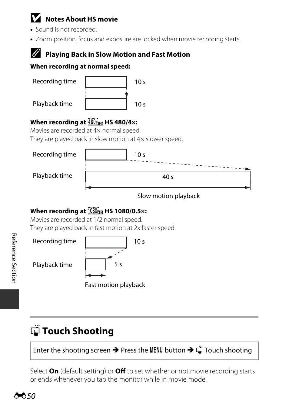 Touch shooting, Q touch shooting | Nikon S810c User Manual | Page 176 / 228