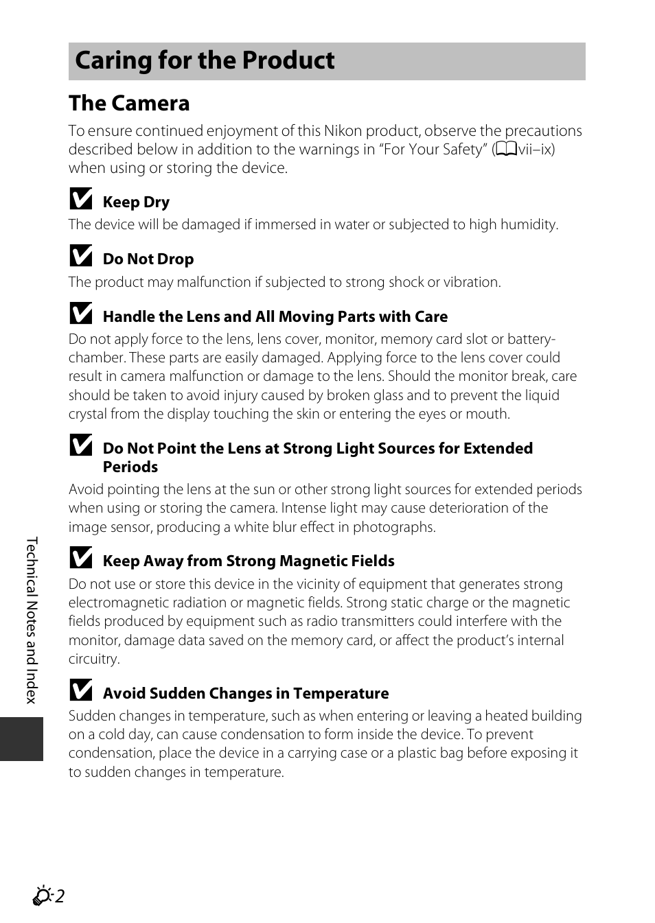 Caring for the product, The camera | Nikon S810c User Manual | Page 200 / 228