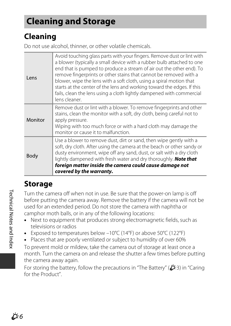 Cleaning and storage, Cleaning, Storage | Nikon S810c User Manual | Page 204 / 228