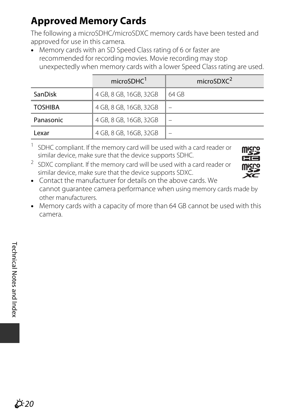 Approved memory cards | Nikon S810c User Manual | Page 218 / 228