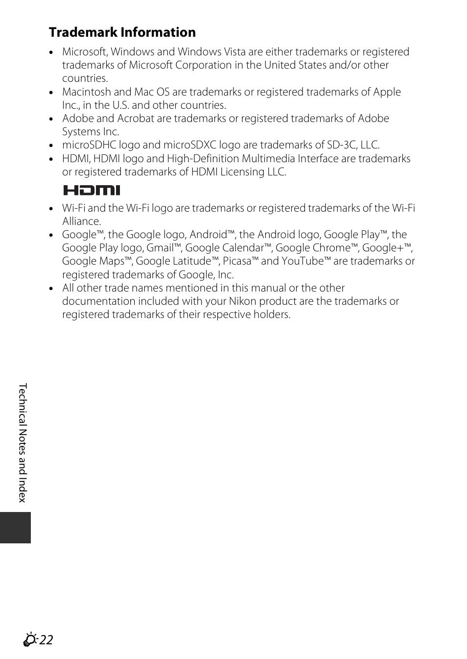 F22 trademark information | Nikon S810c User Manual | Page 220 / 228
