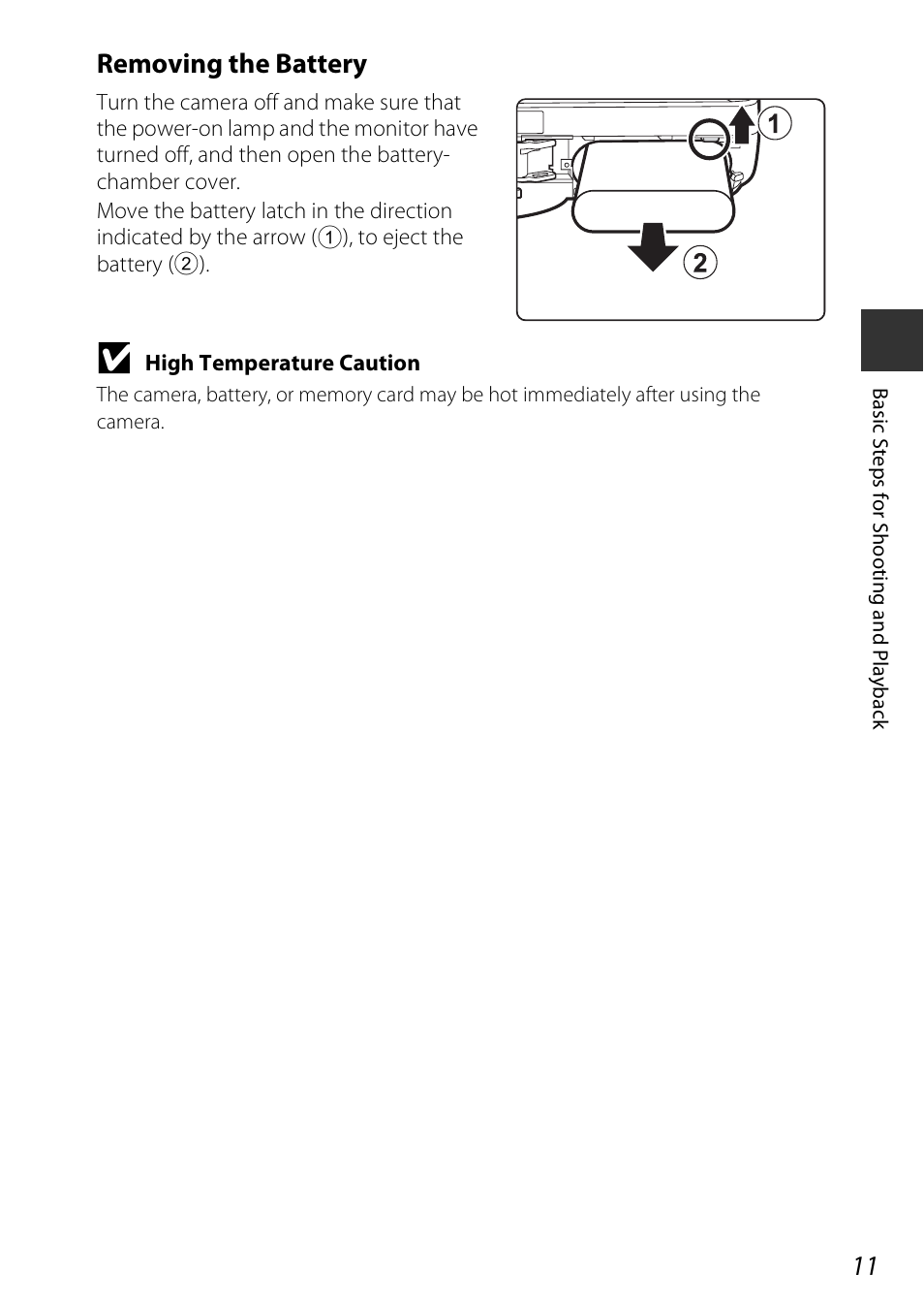 Removing the battery | Nikon S810c User Manual | Page 37 / 228
