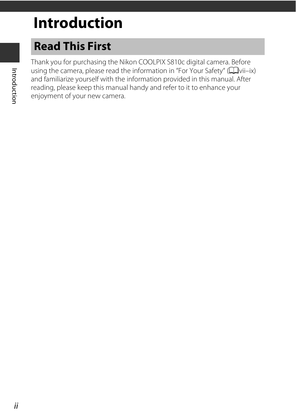 Introduction, Read this first | Nikon S810c User Manual | Page 4 / 228