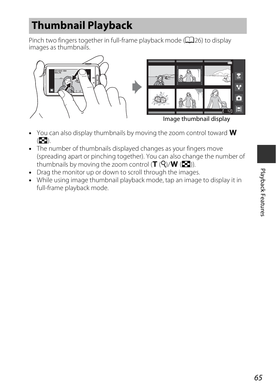 Thumbnail playback, A65) | Nikon S810c User Manual | Page 91 / 228