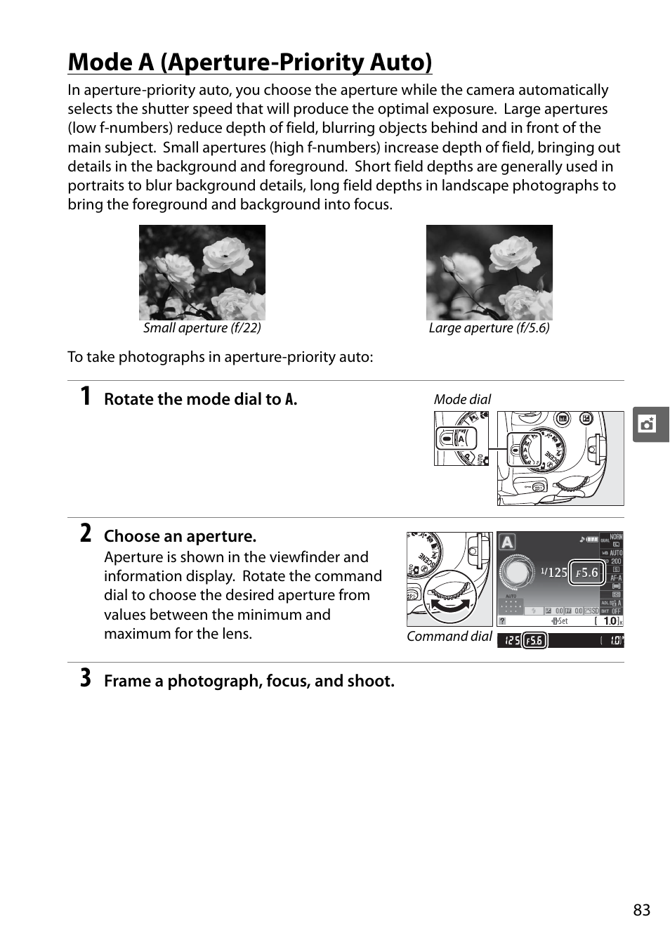 Mode a (aperture-priority auto) | Nikon D5000 User Manual | Page 101 / 256