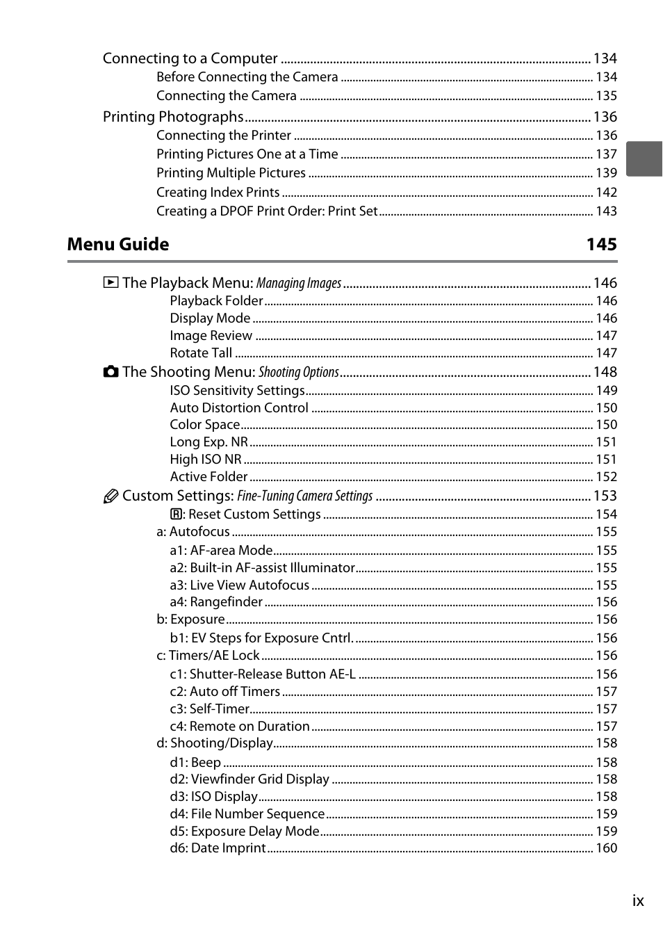 Menu guide 145 | Nikon D5000 User Manual | Page 11 / 256