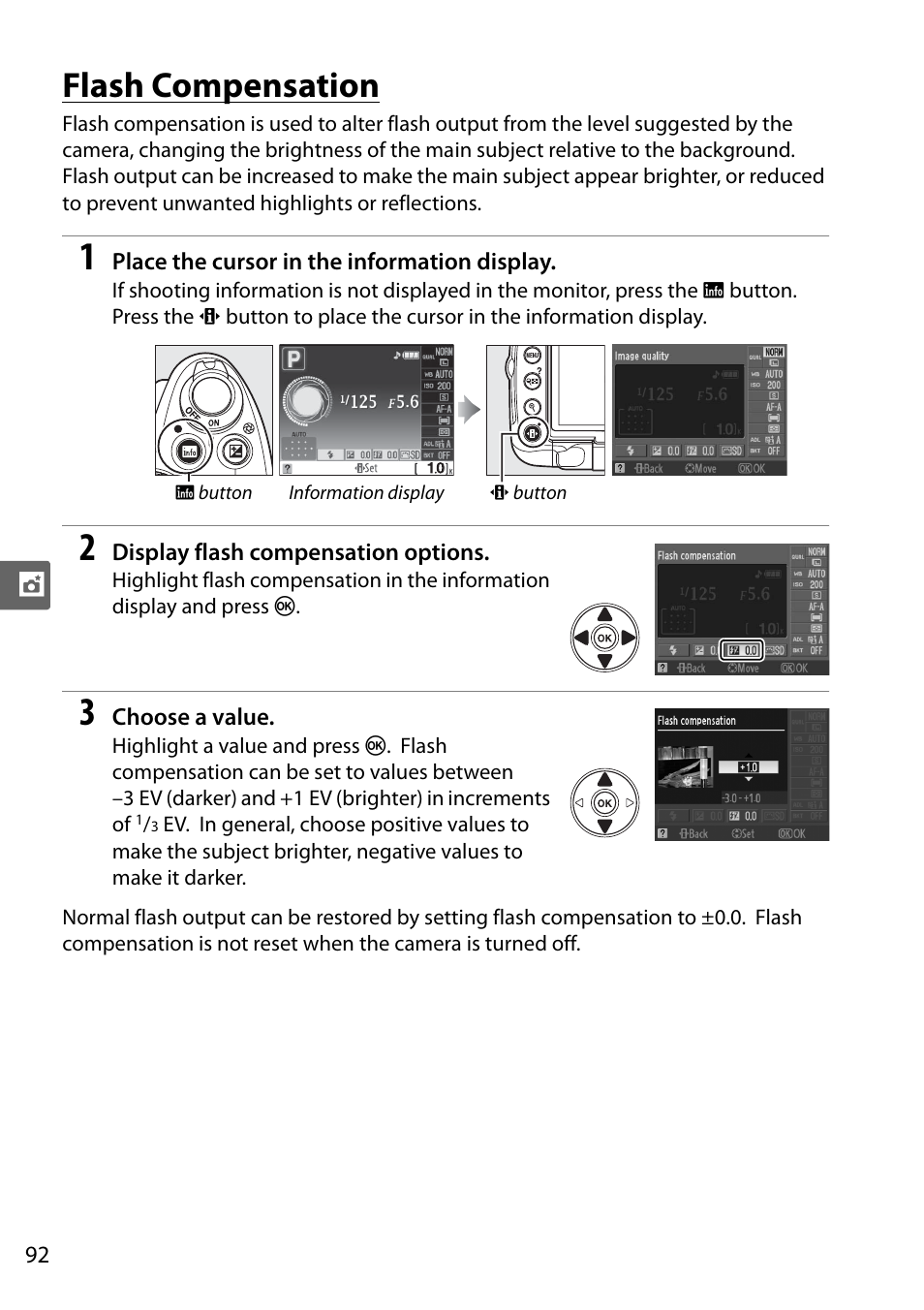 Flash compensation | Nikon D5000 User Manual | Page 110 / 256