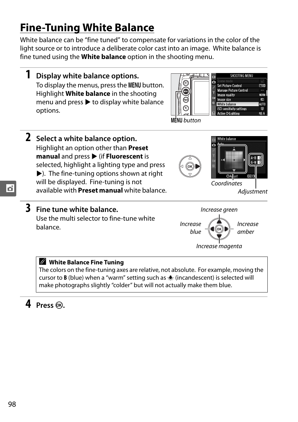 Fine-tuning white balance | Nikon D5000 User Manual | Page 116 / 256