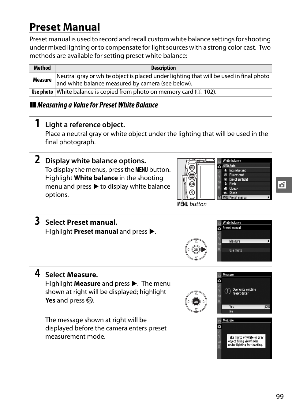 Preset manual | Nikon D5000 User Manual | Page 117 / 256