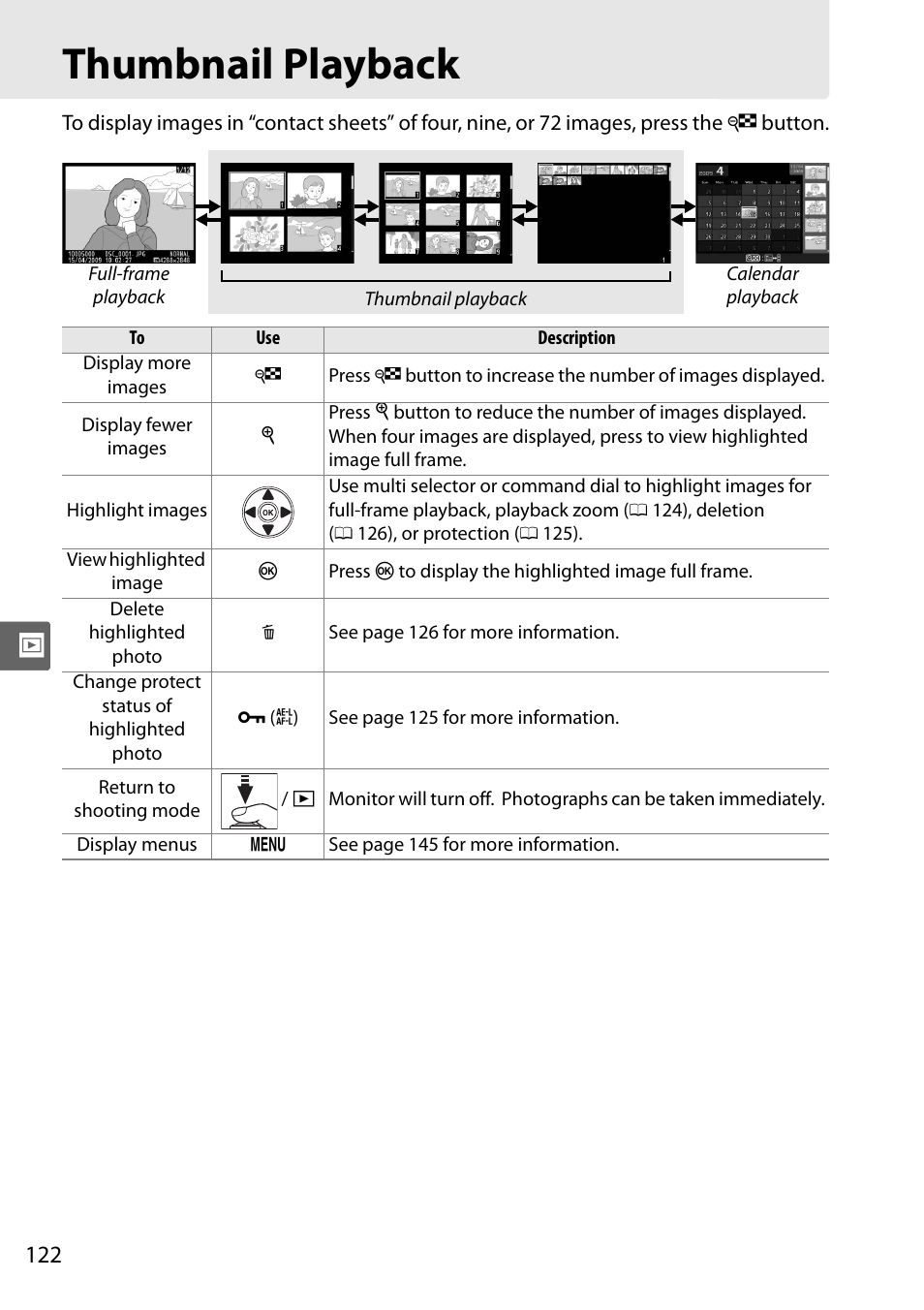 Thumbnail playback | Nikon D5000 User Manual | Page 140 / 256
