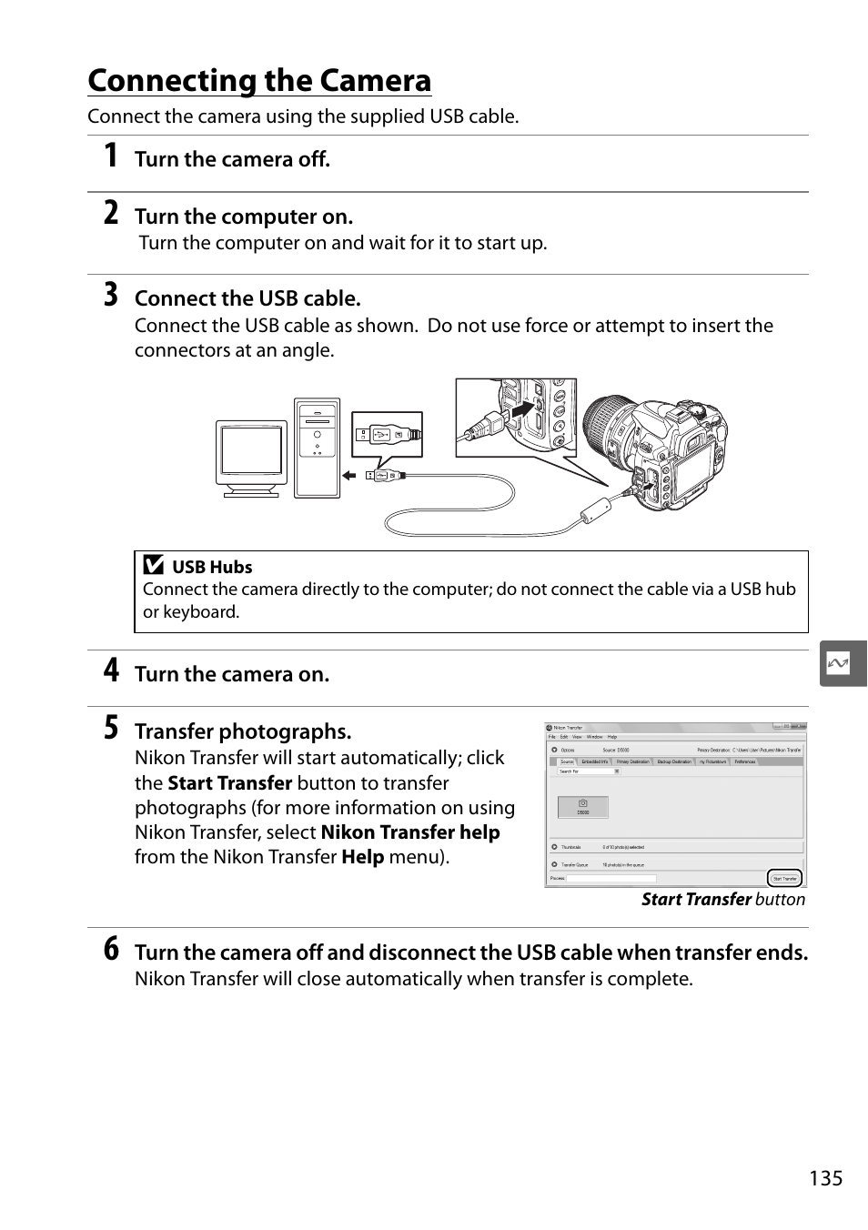 Connecting the camera | Nikon D5000 User Manual | Page 153 / 256