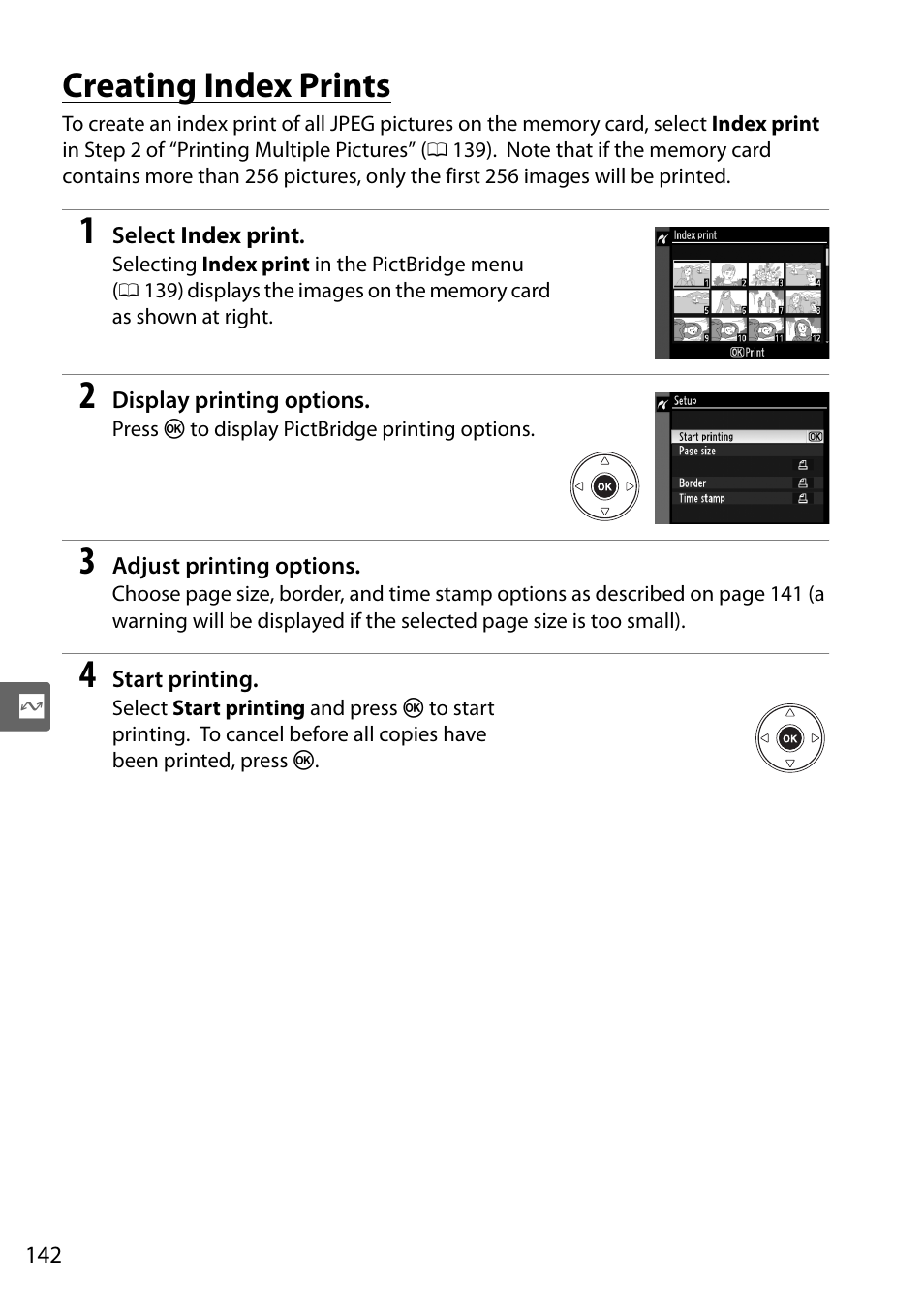 Creating index prints | Nikon D5000 User Manual | Page 160 / 256