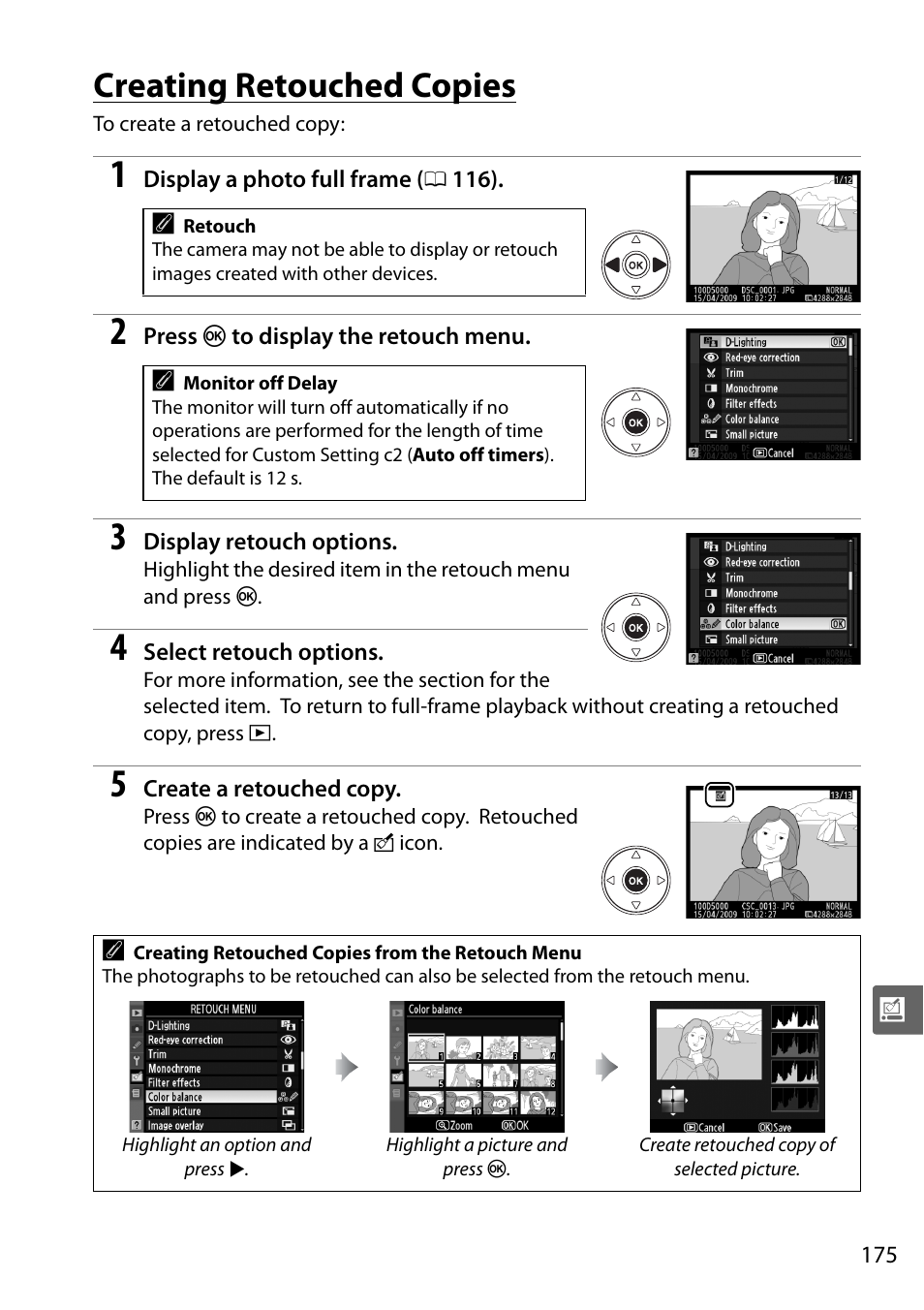 Creating retouched copies | Nikon D5000 User Manual | Page 193 / 256