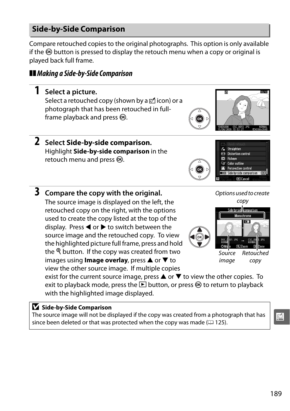 Side-by-side comparison | Nikon D5000 User Manual | Page 207 / 256