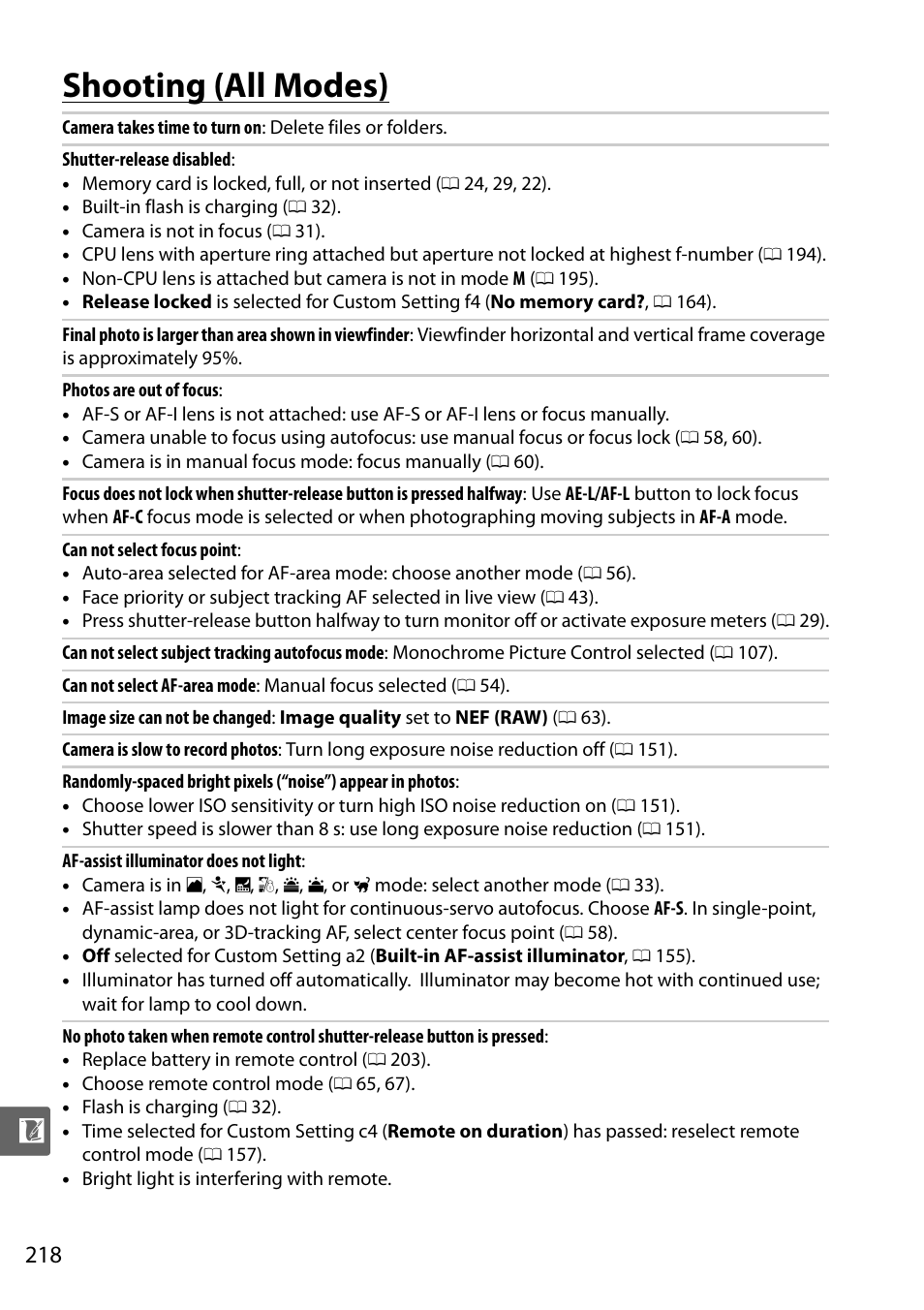 Shooting (all modes) | Nikon D5000 User Manual | Page 236 / 256