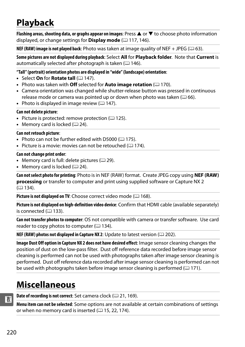 Playback, Miscellaneous, Playback miscellaneous | Nikon D5000 User Manual | Page 238 / 256