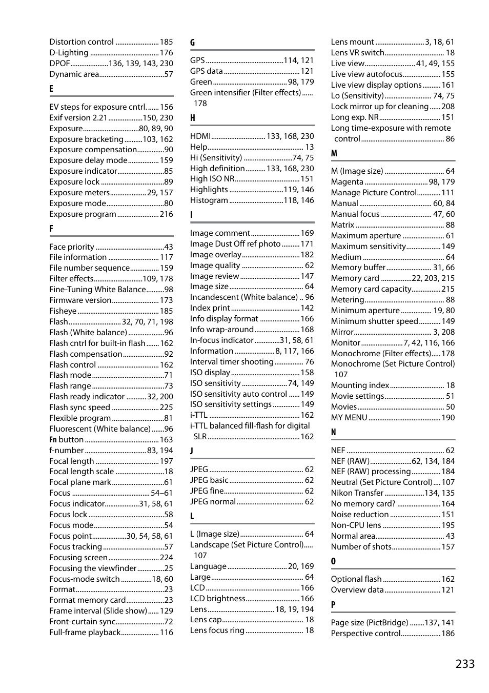 Nikon D5000 User Manual | Page 251 / 256