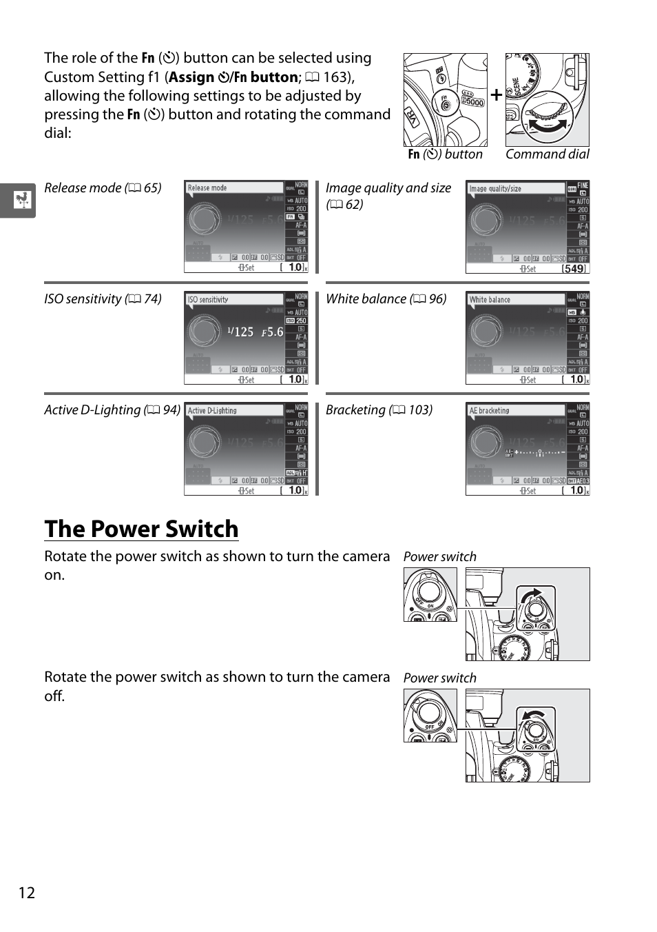 The power switch | Nikon D5000 User Manual | Page 30 / 256