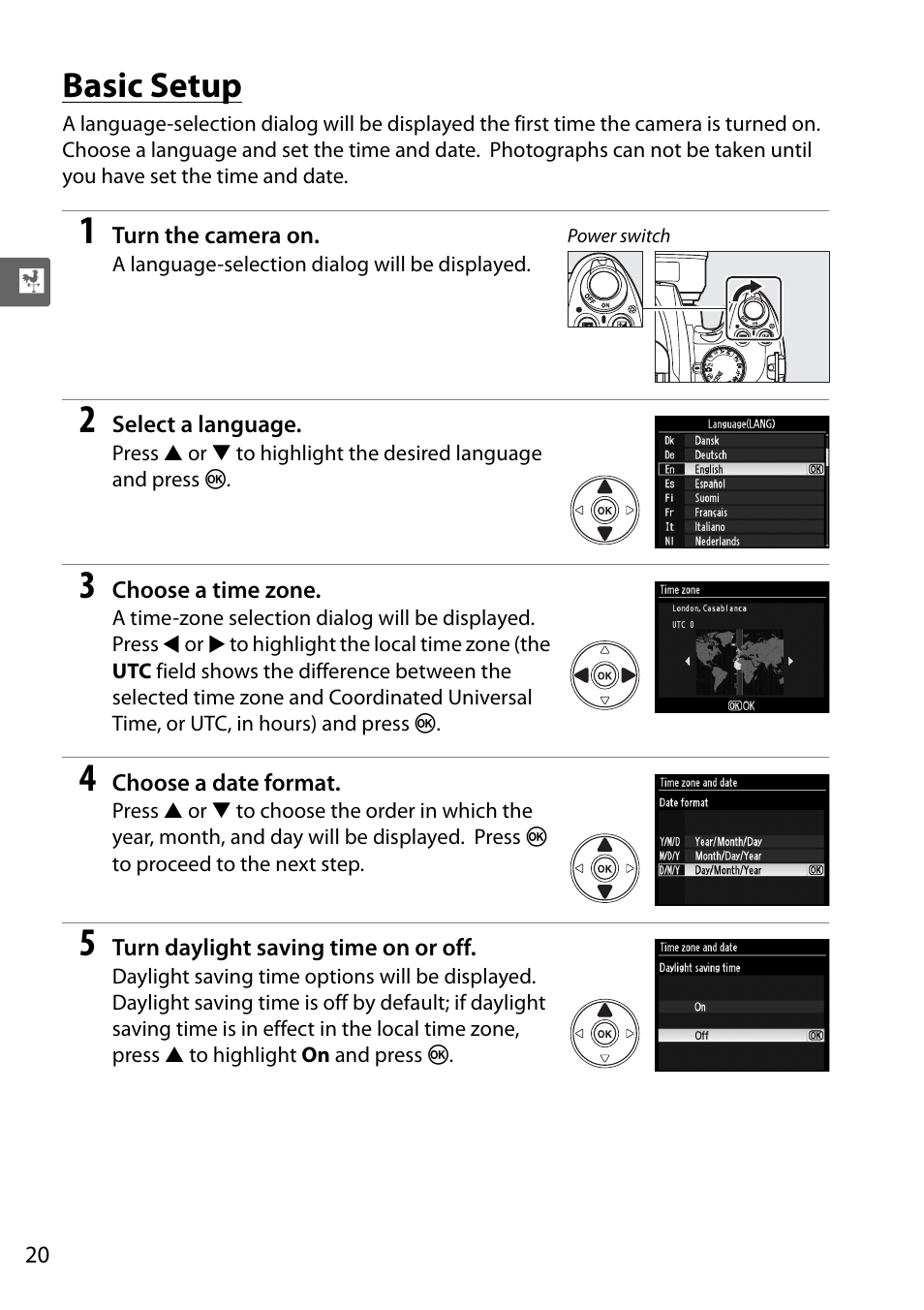 Basic setup | Nikon D5000 User Manual | Page 38 / 256