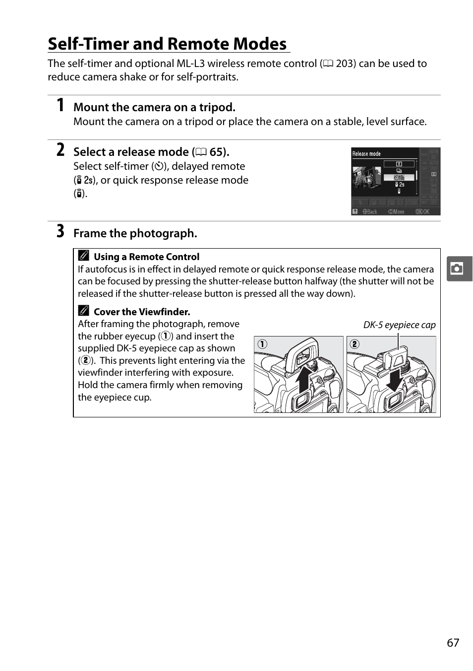 Self-timer and remote modes | Nikon D5000 User Manual | Page 85 / 256