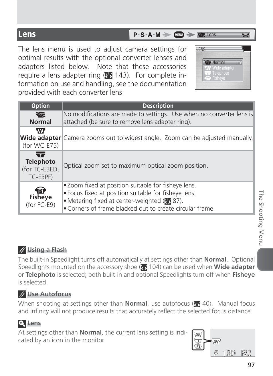 Lens, F2.6, F2.6 15 | Nikon 8400 User Manual | Page 107 / 170