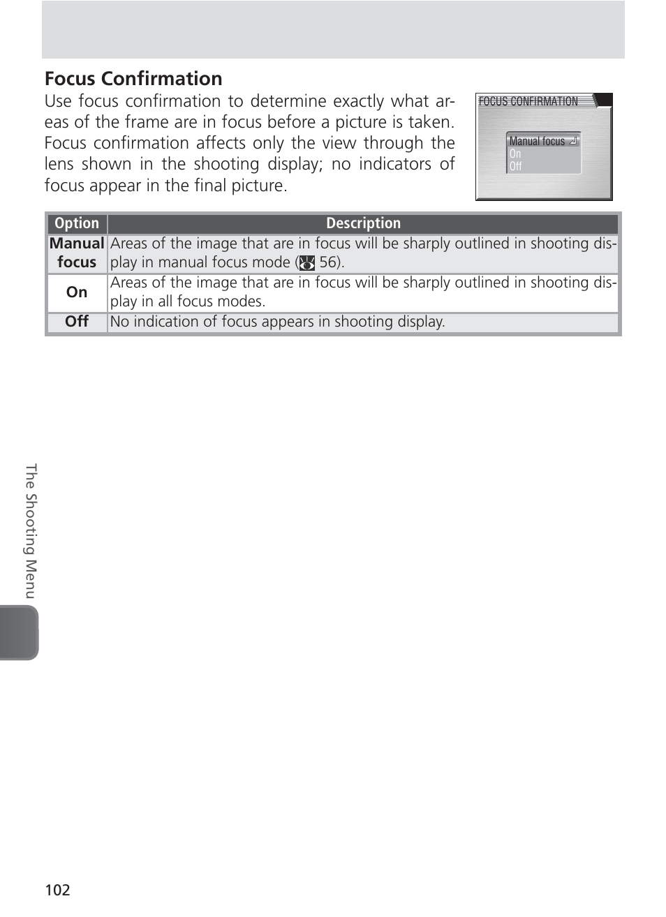Focus confi rmation | Nikon 8400 User Manual | Page 112 / 170