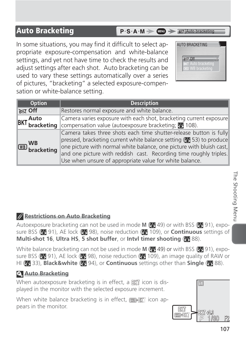 Auto bracketing, F2. f2.6 f2 | Nikon 8400 User Manual | Page 117 / 170