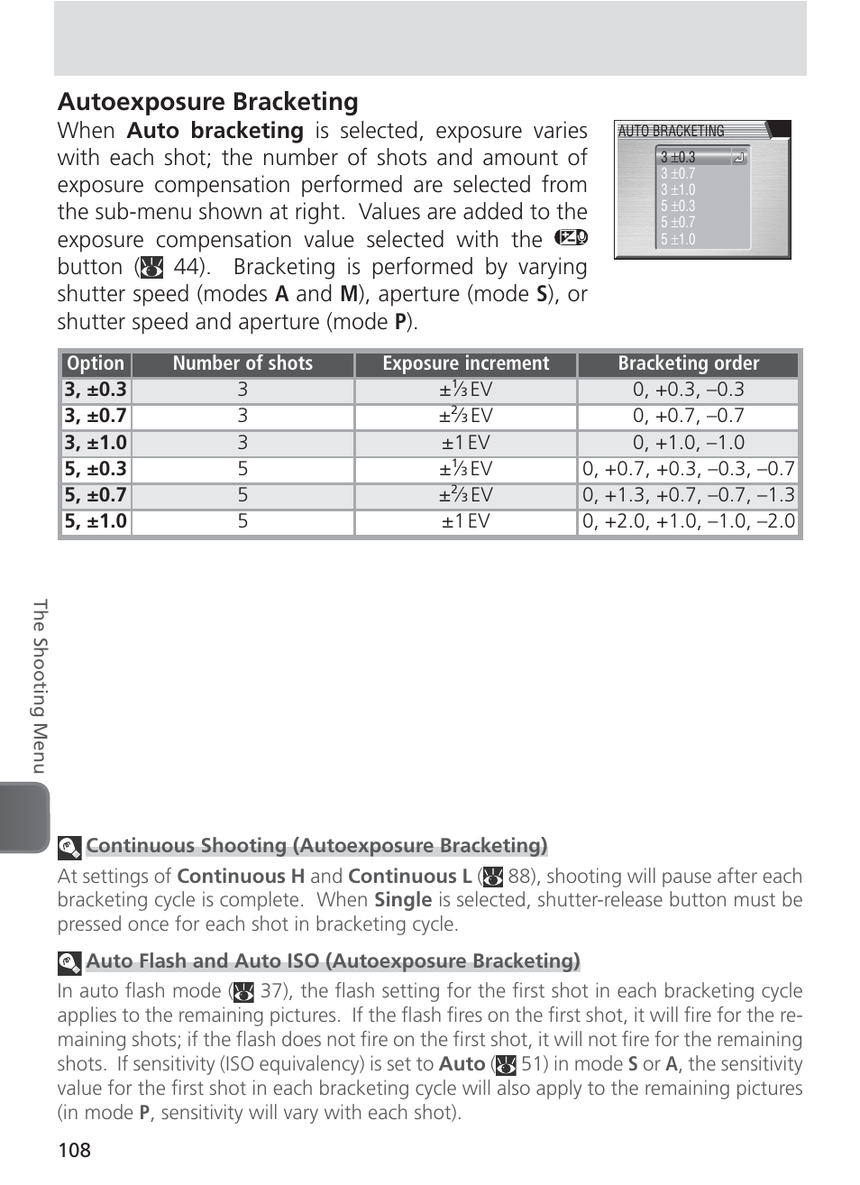 Autoexposure bracketing | Nikon 8400 User Manual | Page 118 / 170