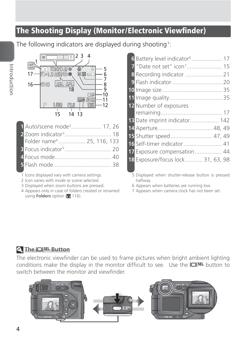 F2.6, 1auto / scene mode, 26 2 zoom indicator | Folder name, 7 “date not set” icon, 14 aperture , 49 | Nikon 8400 User Manual | Page 14 / 170