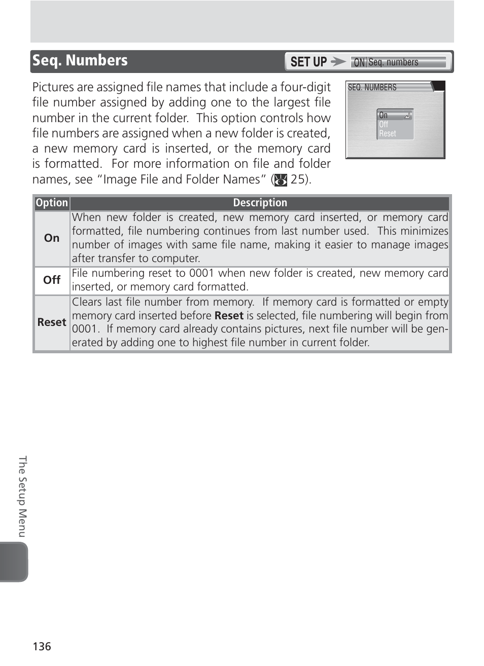 Seq. numbers | Nikon 8400 User Manual | Page 146 / 170