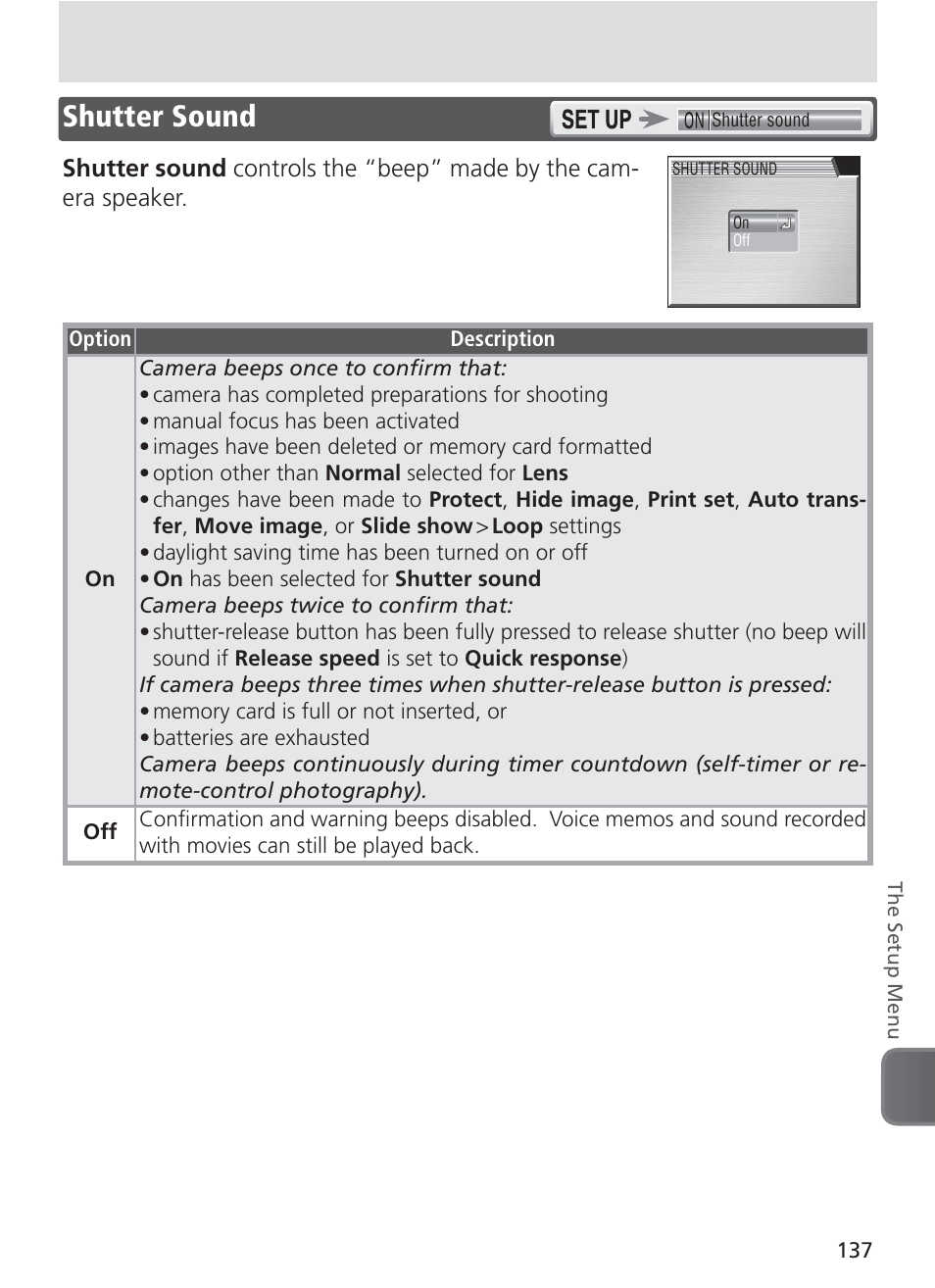 Shutter sound | Nikon 8400 User Manual | Page 147 / 170