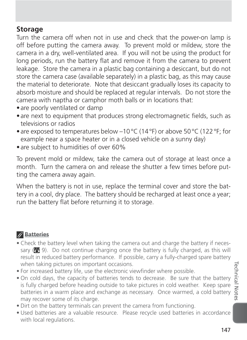 Storage | Nikon 8400 User Manual | Page 157 / 170