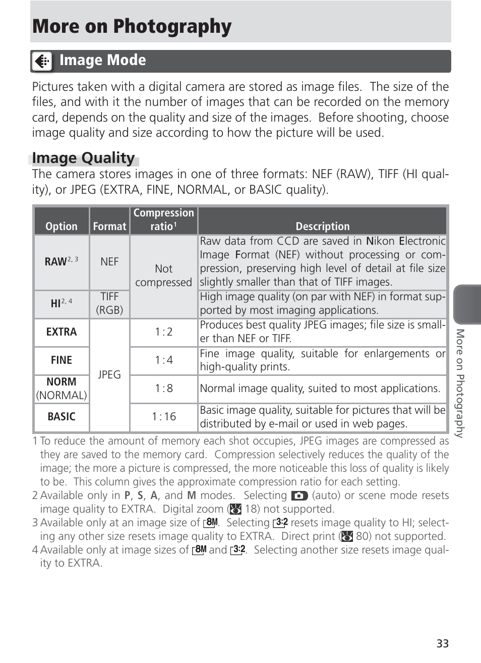 More on photography, Image mode, Image quality | Nikon 8400 User Manual | Page 43 / 170