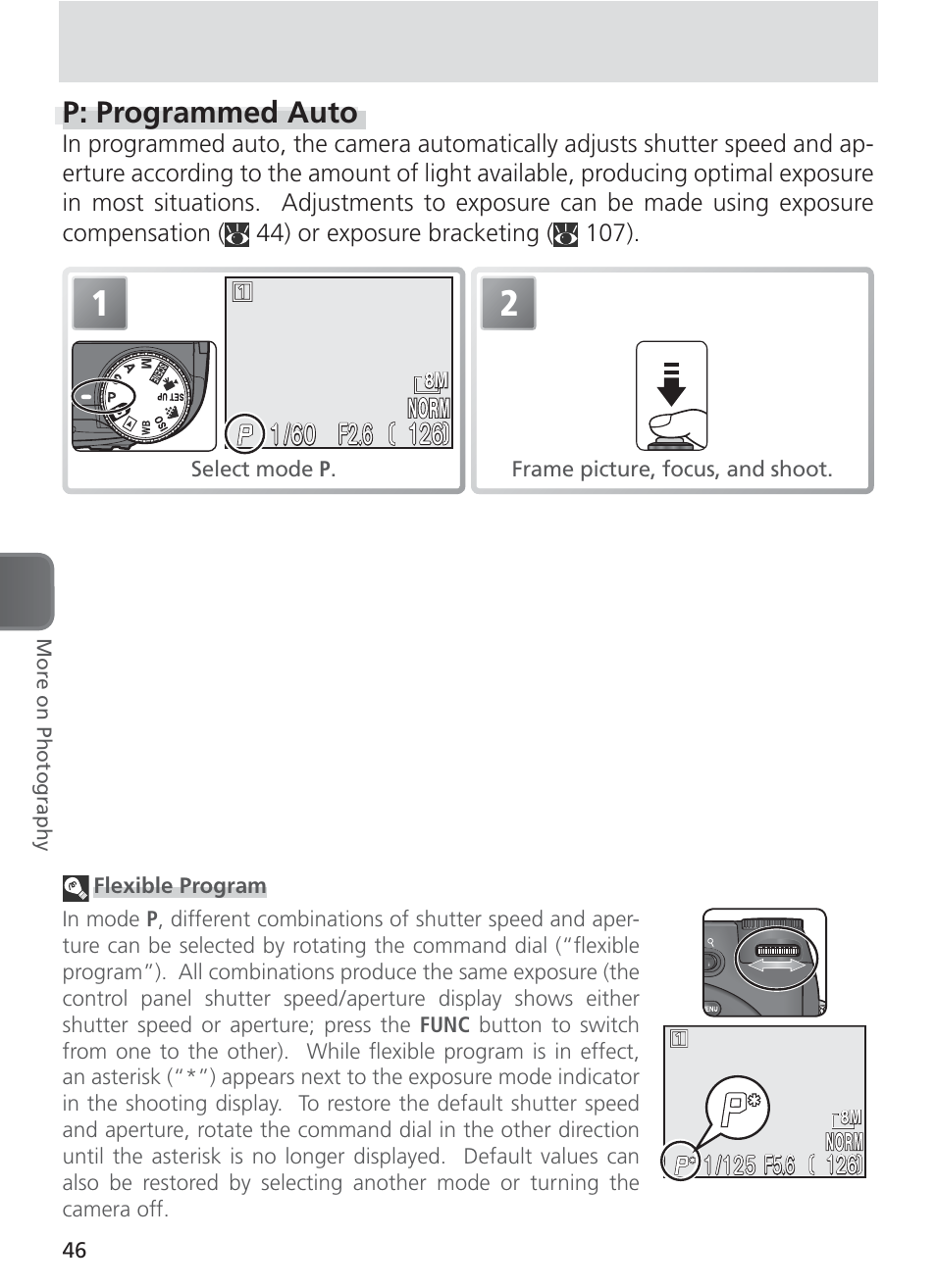 P: programmed auto, F2.6 | Nikon 8400 User Manual | Page 56 / 170