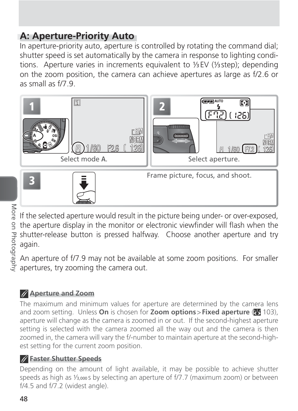 A: aperture-priority auto, F2.6 | Nikon 8400 User Manual | Page 58 / 170