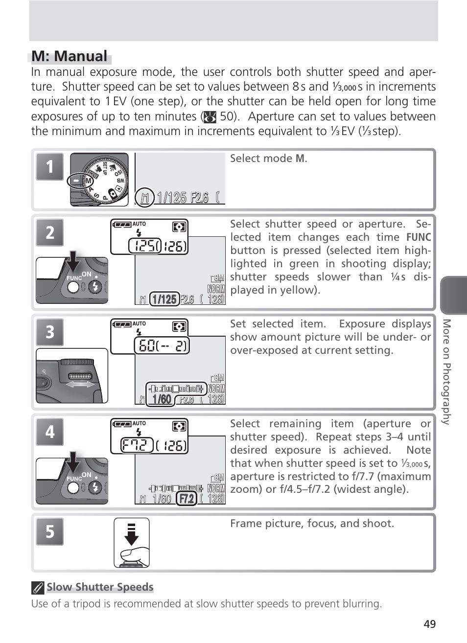 M: manual, F2.6 | Nikon 8400 User Manual | Page 59 / 170