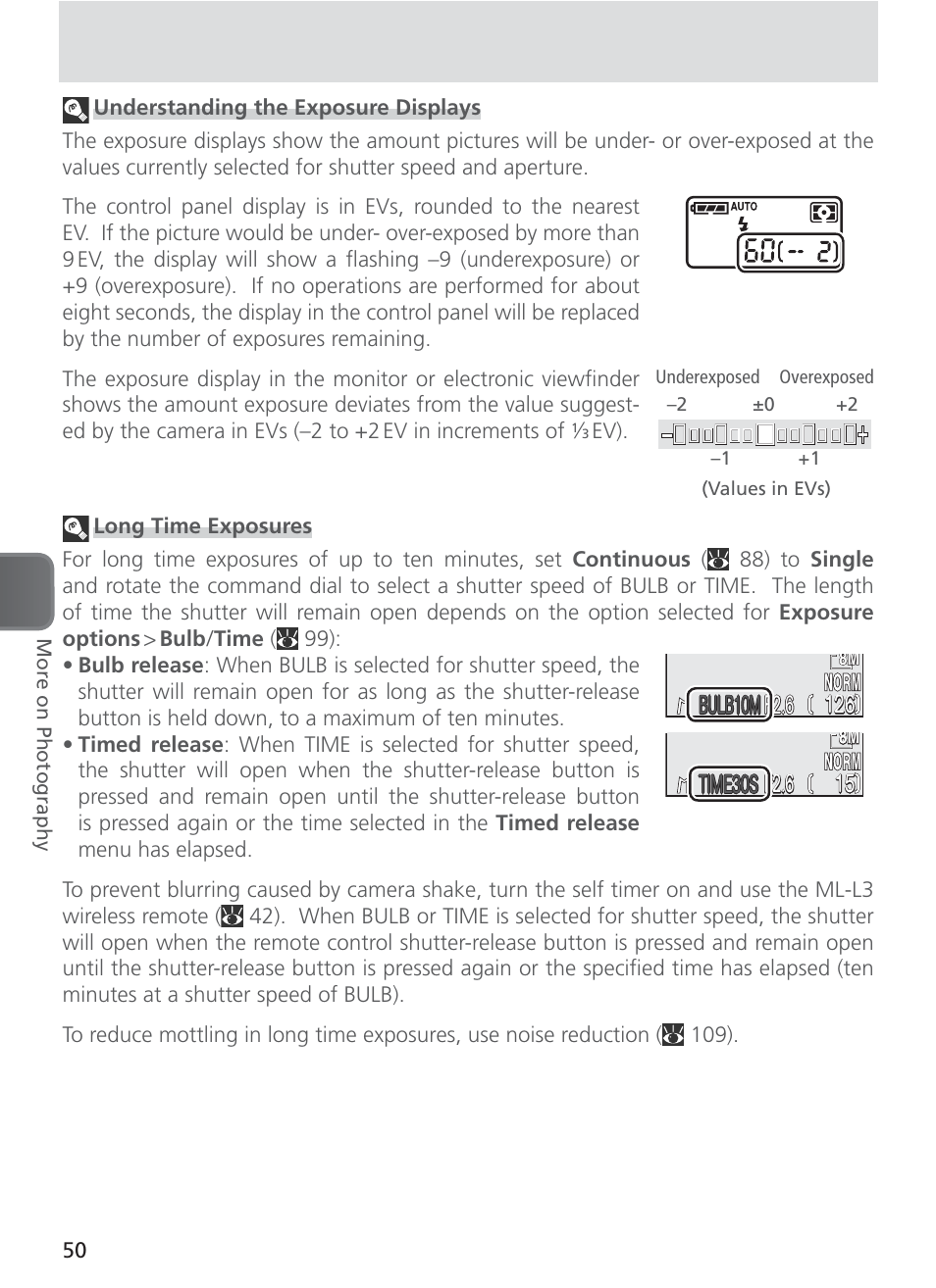 F2.6, Bulb10m, Time30s | Nikon 8400 User Manual | Page 60 / 170