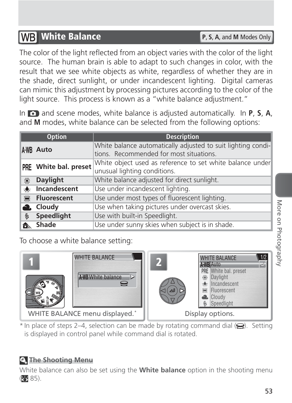 White balance | Nikon 8400 User Manual | Page 63 / 170