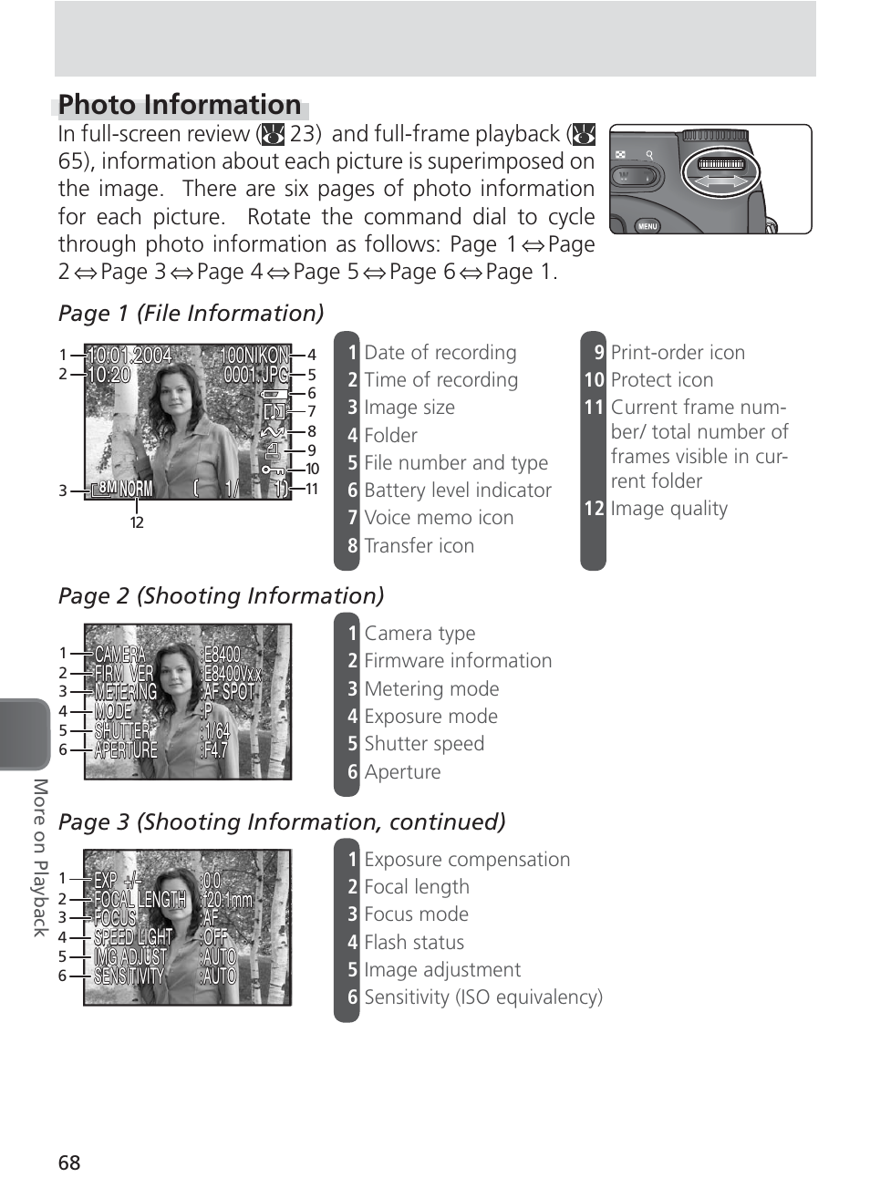 Photo information | Nikon 8400 User Manual | Page 78 / 170