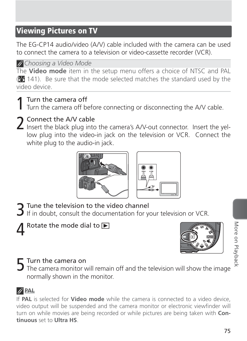 Viewing pictures on tv | Nikon 8400 User Manual | Page 85 / 170